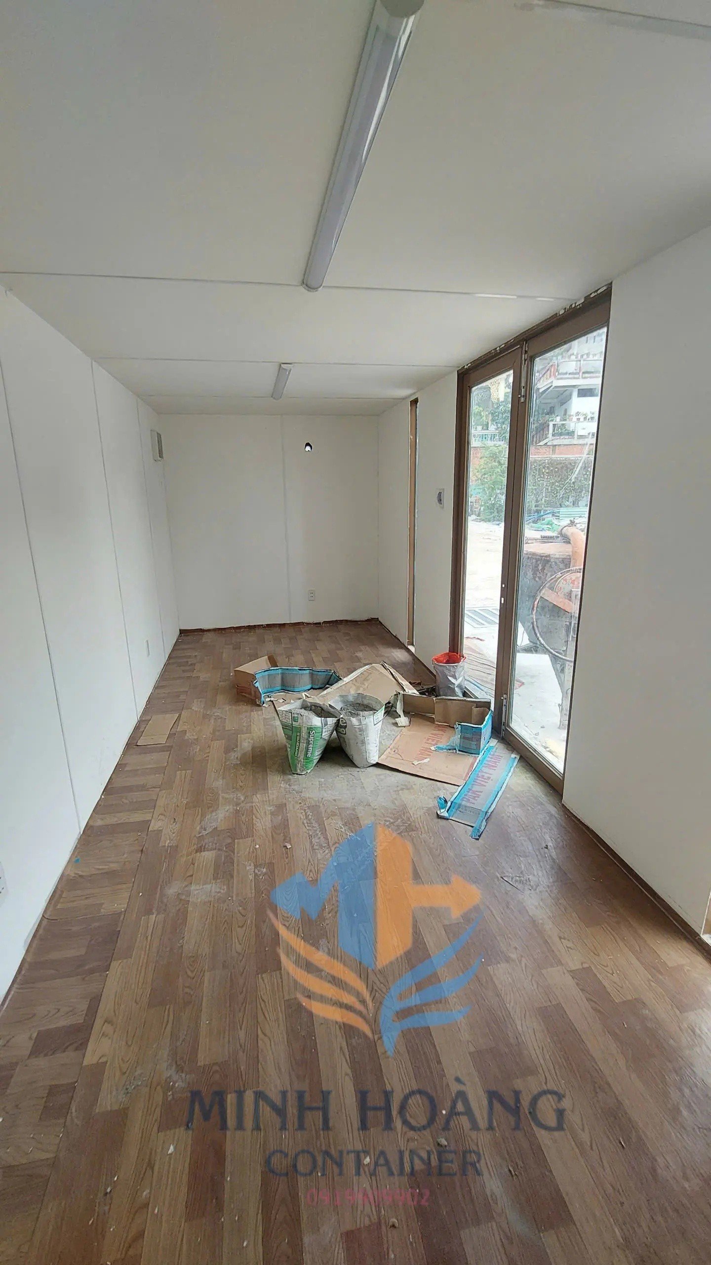 Container Văn Phòng 20 Feet Xanh Dương Viền Đen